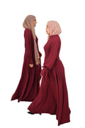 Side-Tie Dress - Burgundy
