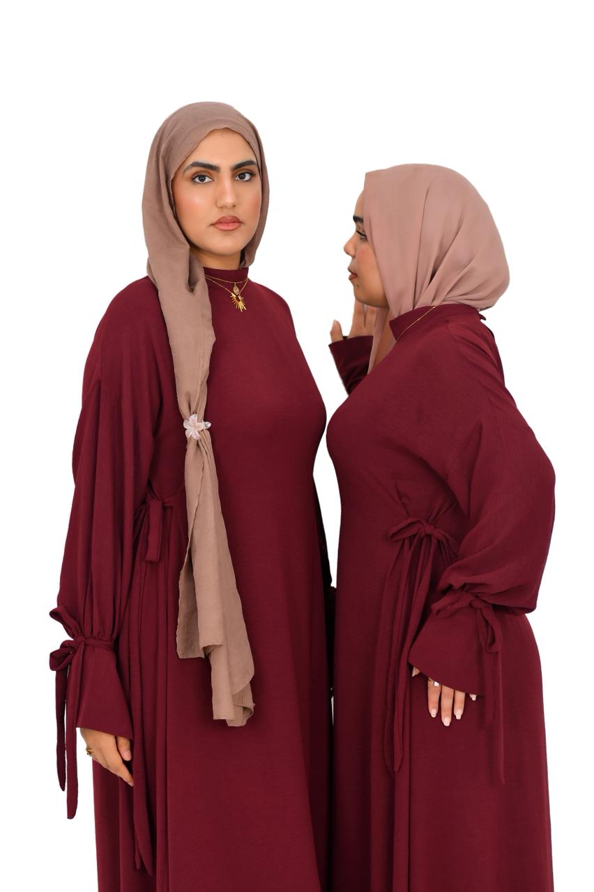 Side-Tie Dress - Burgundy
