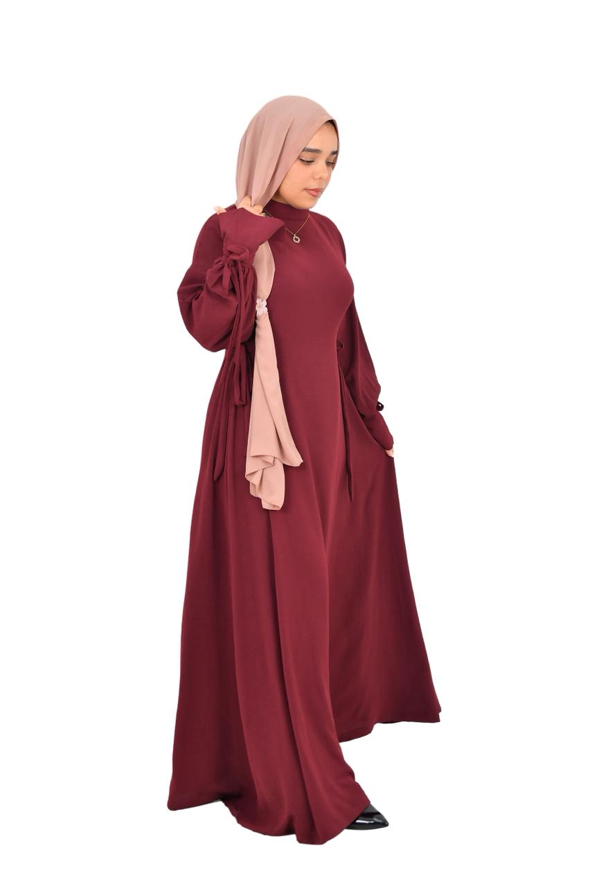 Side-Tie Dress - Burgundy