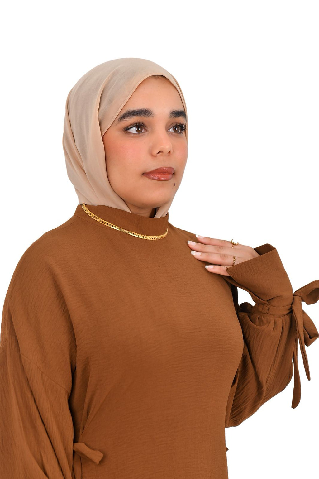 Side-Tie Dress - Earth Brown