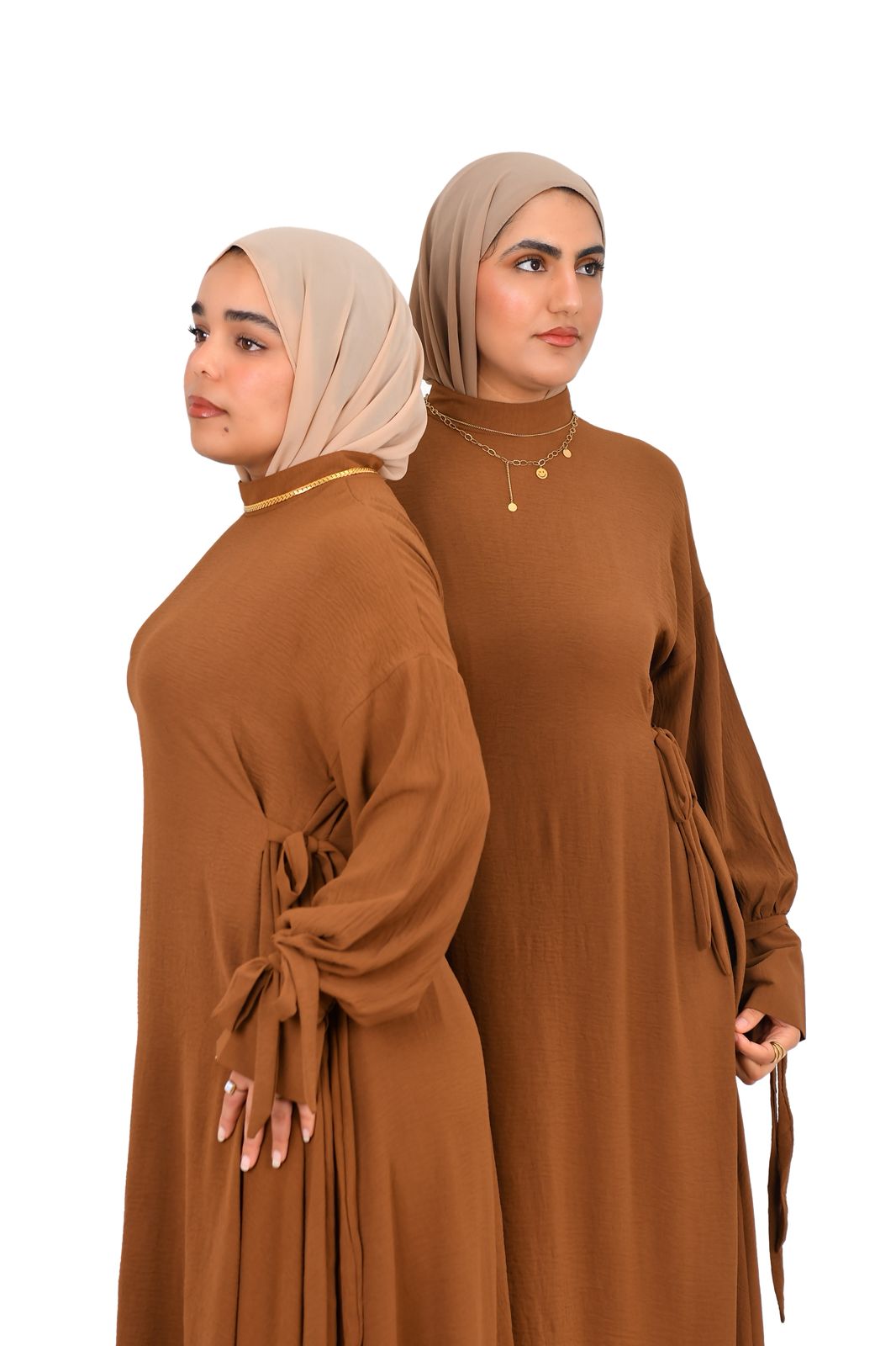 Side-Tie Dress - Earth Brown