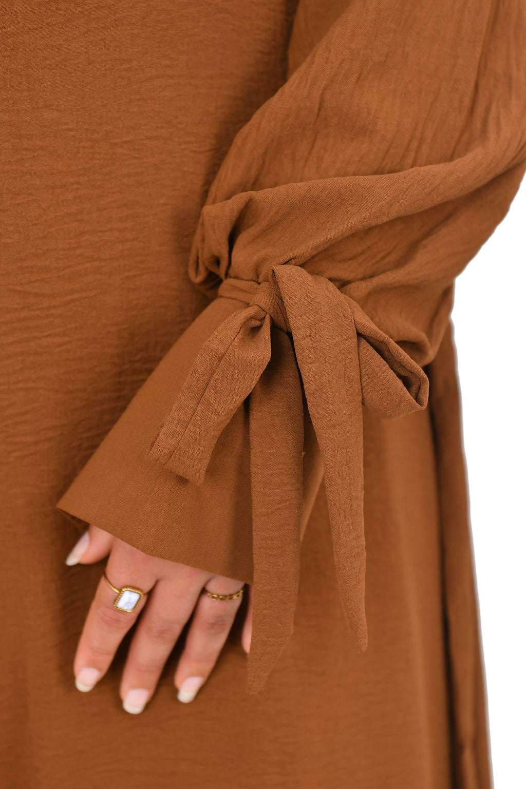 Side-Tie Dress - Earth Brown