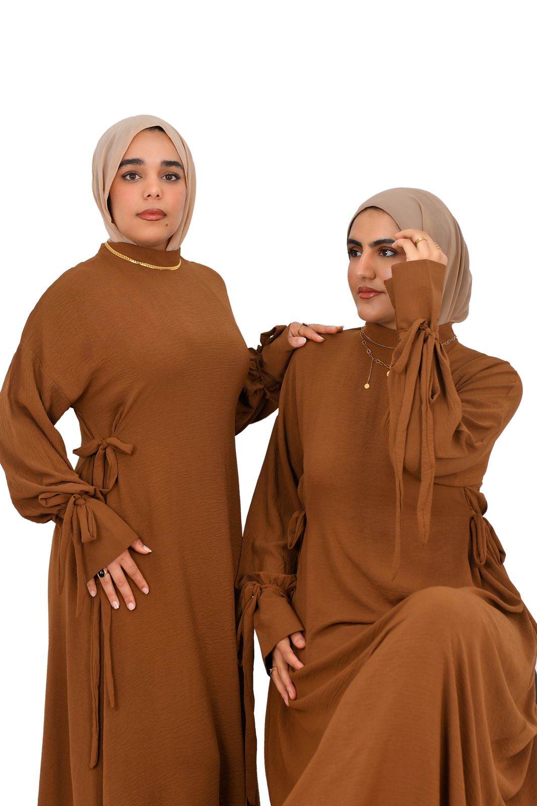 Side-Tie Dress - Earth Brown