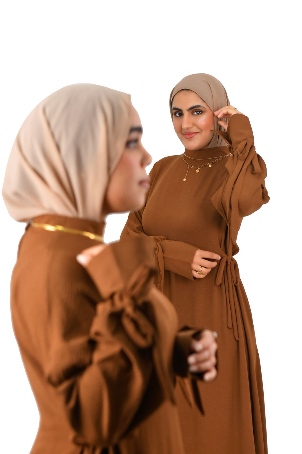 Side-Tie Dress - Earth Brown