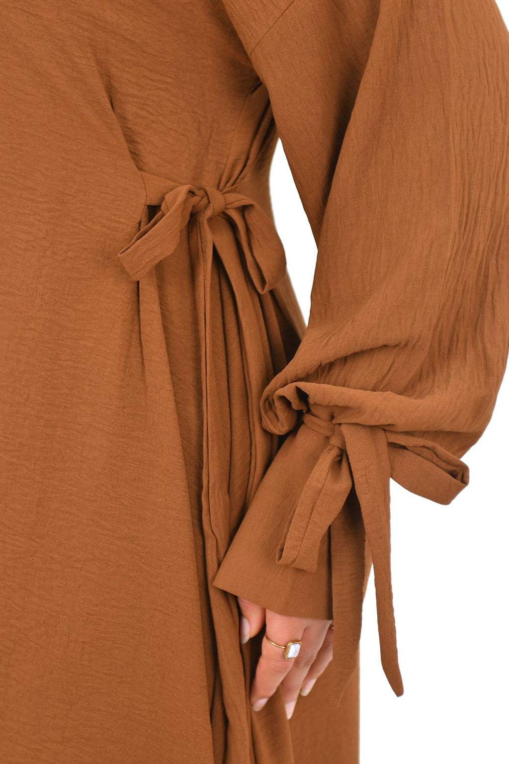 Side-Tie Dress - Earth Brown
